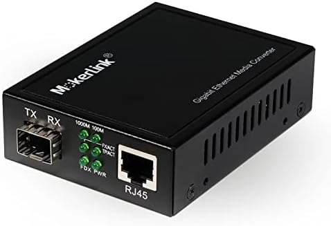 MokerLink Gigabit ethernet Конвертор SFP в RJ-45, Медиаконвертер по оптоволокну в Ethernet Порт, RJ-45 10/100/1000 Mbit/s,