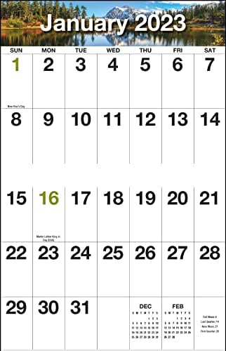 Големи цифри и блокове 2023 Висящ стенен календар - 19 x 11 (открит) 2023 Месечно планиране на срещата и органайзер. Лесно да преглеждате и записвате!
