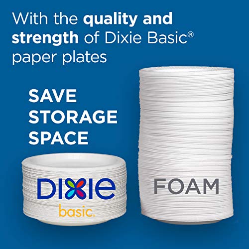 Леки хартиени чинии Dixie Basic 8,5 от GP PRO (Джорджия-Тихоокеанския регион), бели, DBP09W, 500 броя (125 плочи в пакет