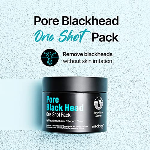 Meditime Pore Blackhead One Shot, Маска за премахване на черни точки, за жени и за мъже | Caly Маска за дълбоко почистване на кожата от черни точки, премахване на излишния себум, запуш