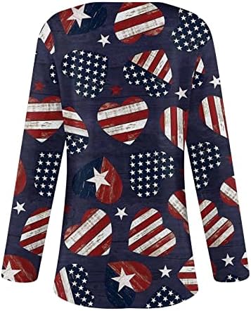 viyabling Американски Флаг Дамски Летни Ризи с кръгло деколте и Къси ръкави 2023, Тениска Ежедневна Намаляване, Удобна