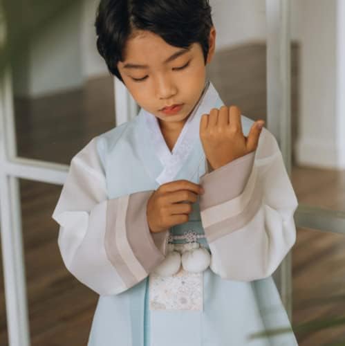 Корейски момче Ханбок 100 дни ~ 10 години Корейското Традиционната Рокля в 3 Цвята За малки деца Ханбок