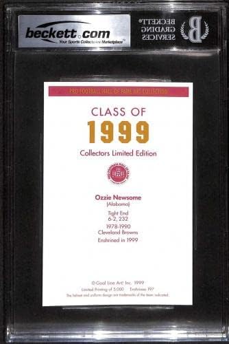 197 Ози Newsom - Футболни картички 1989 Goal Line HOF (Звезда) оценката на БГД Auto 10 - Футболни топки с автографи