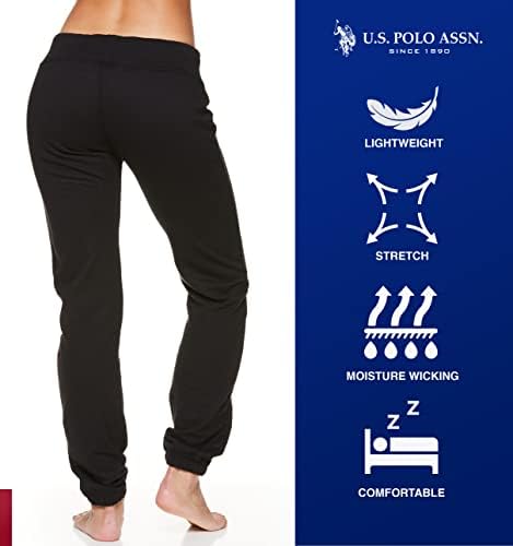 Асоциация на поло САЩ. Дамски Хавлиени Джоггеры Essentials за Бягане - Спортни Панталони -Пижами за жени (Дъгова)