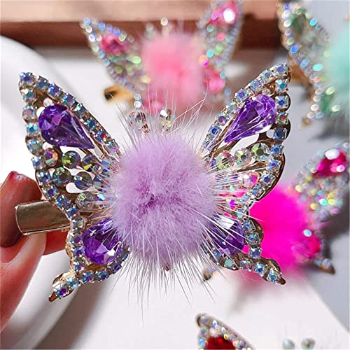 2023 Нова Летяща Шнола-пеперуда, Блестящи Фиби за коса с пеперуди, Женски Красиви Фиби-пеперуда от сплав, движещ Се Crystal,