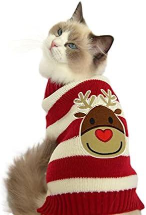 Коледен Пуловер SAJW & EMBERRY за Котки, Коледа Пуловер за Кучета, Зимни Плетива, Топли Дрехи за Домашни любимци