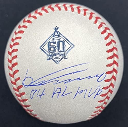 Владимир Гереро 04 AL MVP Подписа Лого Angels 60th Anniversary Baseball JSA - Бейзболни Топки С Автографи