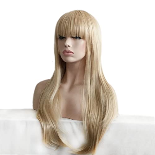 HOUKAI директен блондинистый дълга перука, изработени от синтетична коса от высокотемпературного влакна