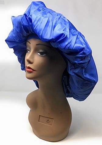 Шапчица Dream Super Jumbo Night & Day - Синя, сатен, тъкан, еластична лента, памук, предпазва косата на място, голяма,