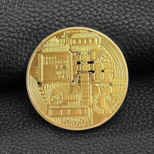 1 Творчески Спомен Позлатена Монета Реплика Възпоменателна Монета Биткойн Физическа Златна Колекция Биткойн Физически
