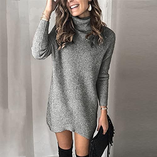 Женствена Рокля-пуловер, Вязаное Рокля с дълъг ръкав, Пуловер, Пуловер, Вязаное Рокля с деколте, Рокля-пуловер на 2022