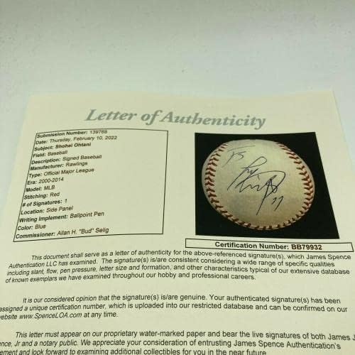 Шохей Охтани 11 Пълното име, Нов, Подписали Договор с JSA COA на Мейджър лийг Бейзбол - Бейзболни топки с Автографи