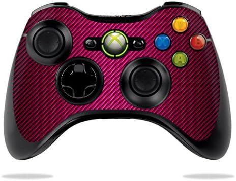 Калъф MightySkins, съвместим с контролера на Xbox 360 на Microsoft - Розово, изработени от въглеродни влакна | Защитен,