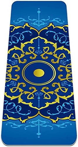 Висококачествени дебели килимче за йога Siebzeh със сини и златни преговарящите, екологично Чист Гумена подложка за здраве
