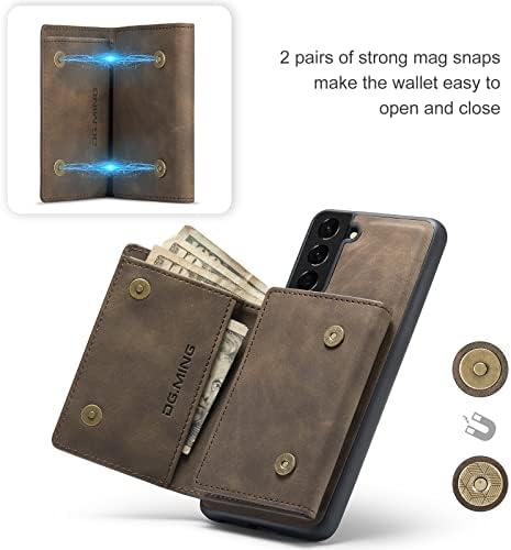 Чанта-портфейл Oidealo 2 в 1 за Samsung Galaxy S22 Plus S22+, DG.МИНГ, Кожен калъф за телефон в Ретро стил, Магнитен
