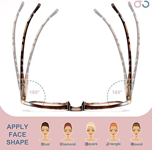 Стилни очила за четене GIBLOGO от 6 опаковки за жени и мъже - Блокер синя светлина Компютърни Ридеры - Улесняват замъглено