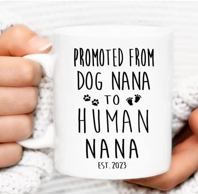 Кафеена чаша Nana, Превърнато От кучешки Наны В Човешката Чаша Nana, Нова Детска Чаша за Баба, подарък за Коледа, Керамични