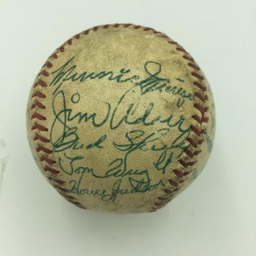 Екипът Ница-Чикаго Уайт Сокс 1952 г. Подписа договор с Нели Фокс от Американската лига бейзбол JSA - Бейзболни топки