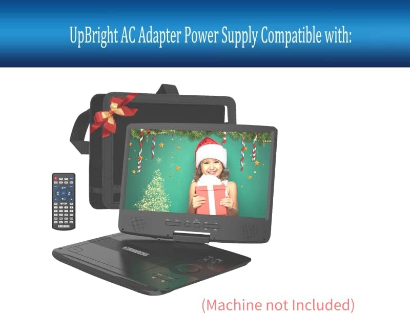 Адаптер UpBright 12 v ac/dc, който е Съвместим с HDJUNTUNKOR HDJuntunkor HDPDVD-01 HDPDVD01 Портативен DVD плейър 12