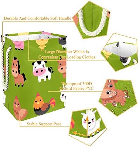 Селскостопански Животни Сладка Крава Голяма Кутия За Съхранение на Сгъваема Кошница за Дрехи, за Бебешки Кошници и Детски