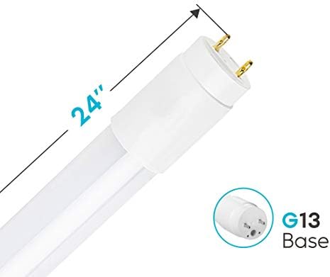 Лампа LUXRITE 2FT LED Tube Осветление, Т8, 11 W (еквивалент на 17 W), на Мек бял 3000 До 1100 Лумена, Подмяна флуоресцентни