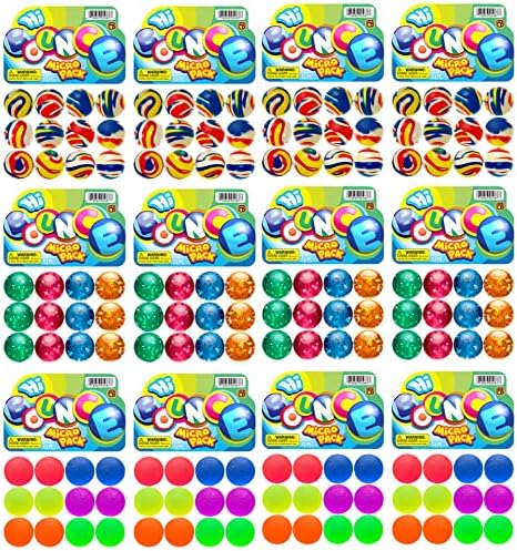 2 Надуваеми топки Superballs Super Hi Bounce (всяка опаковка по 12 топки), 3 вида стилове, малки играчки, подаръци за