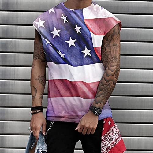 RUIRUILICO/Мъжки Патриотични Фланелки с Флага на Америка 2023, Летни Тениски с Къси Ръкави, Удобни Графични Туника Свободно,