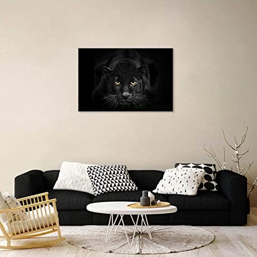 СЕДЕМ СТЕННИ ИЗКУСТВА Черна Пантера Монтиране на Изкуството на Черно-Бял Стенен Декор Картини с животни от Дивата Природа