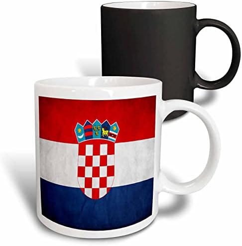 3dRose Флаг Хърватия-Керамична чаша, 11 грама, Боядисана