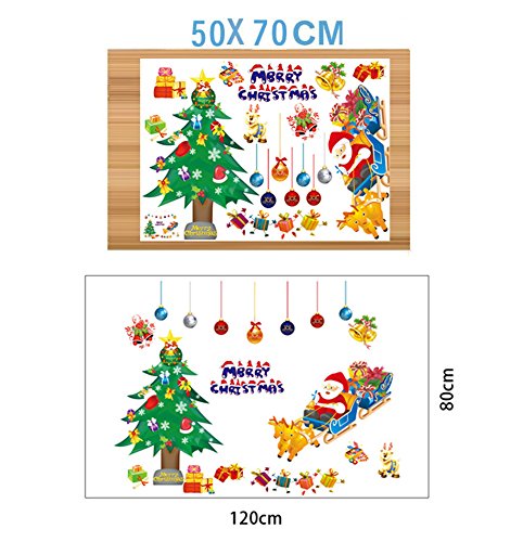 Wallpark Коледна Елха Дядо Коледа северни Елени Подаръци Свирки Подвижна Стикер На Стената Стикер, За Деца Детска Домашна