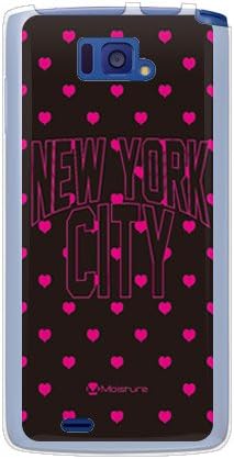 Втора кожа Ню Йорк Розова точка във формата на сърце (Мек прозрачен TPU) Дизайн на влага/за МЕДИИ X N-04E/docomo DNC04E-TPCL-777-J183