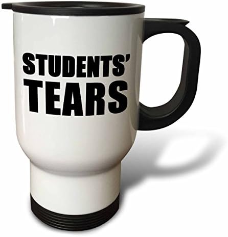 Пътна чаша 3dRose Students Tears Черна, 14 мл, Бяла