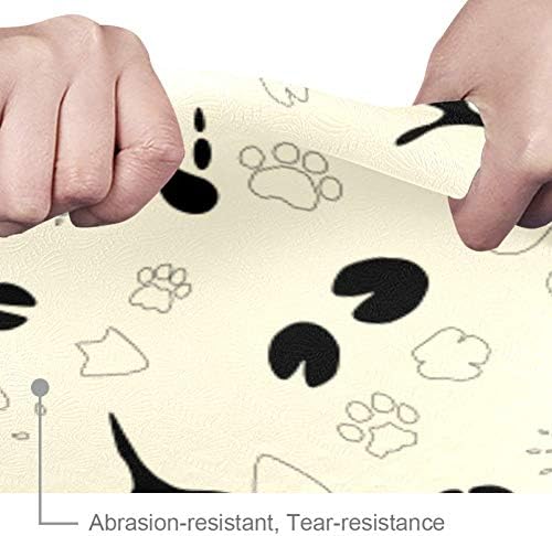 Много дебело килимче за йога с принтом Animal Tracks6 мм, екологично Чисти Постелки за упражнения от ТПЭ, Подложка за
