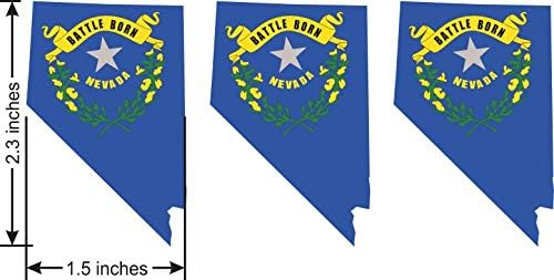 Винилови стикери StickerTalk Die Cut с Флага на щата Невада, 1 Лист от 3 стикери с размер от 1,5 до 2,3 инча всяка