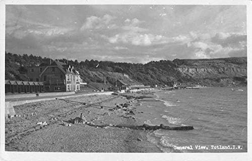 Тотленд Остров Уайт, Англия Плажна сцена Реална Снимка на Антични Картичка J78148
