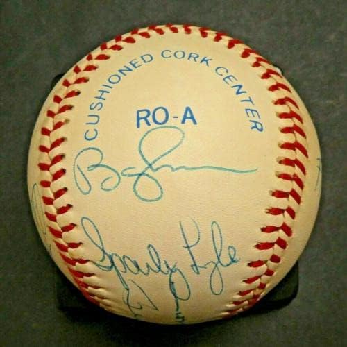 Великите играчи на Янкис ХОФс Подписаха Бейзболни 12 Подписи Джексън на Хънтър С Пълна Писмо JSA - Бейзболни топки с