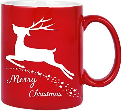 Коледна Кафеена чаша - Весела Коледна чаша с елени - Коледна чаша с Елени - Забавен Коледен подарък за жени, семейства,