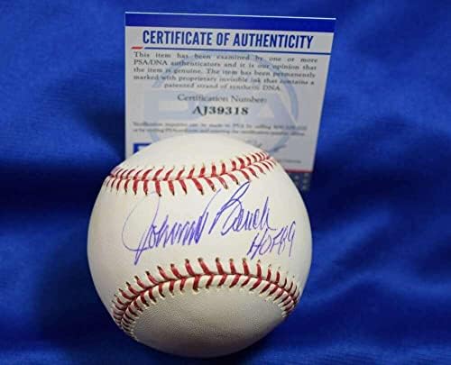 Джони Пейка PSA ДНК КОПИТО 89 Автограф на Мейджър лийг Бейзбол с Автограф OML - Бейзболни топки С Автографи