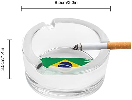 Флаг на Бразилия Стъклени Пепелници Кръгла Пепелник Сладко Сладко Титуляр за Пепел Калъф за Украса на Палубата Домашен