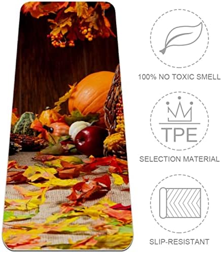 Универсална Подложка за Практикуване на Йога, килимче за Йога, Есенна Тиква Кленов Лист за Деня на Благодарността