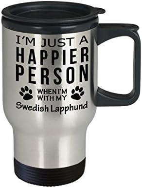 Кафеена Чаша За Любителите на кучета В Пътуване - Щастлив Човек С шведски лапхундом -Подаръци За Спасението на Собствениците