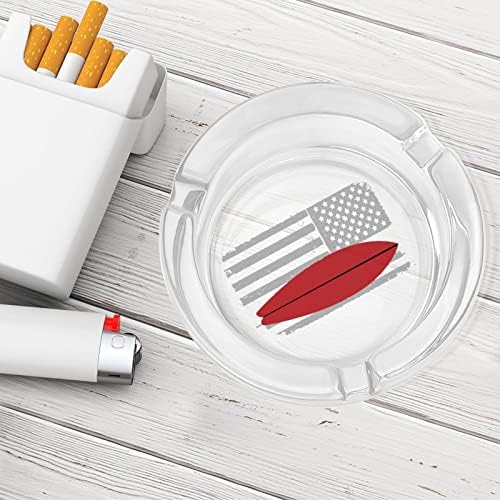 Дъска за Сърф с Гребло, Флаг на САЩ, Стъклени Пепелници за Цигари, Ветрозащитная Кошче За Отпадъци, Необичайни Пепелници