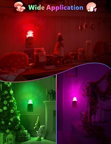 Гъбена лека нощ [2], Вставляемая лампа, 8 Променящия цвят led Ночников за възрастни и Деца, Детска нощна светлина, монтиран